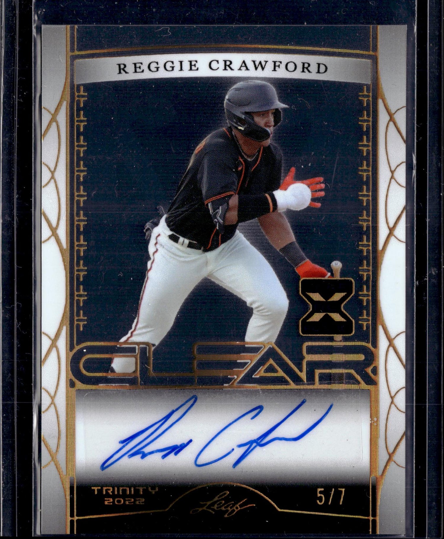 2022 Leaf Trinity #CA-JB2 Reggie Crawford CLEAR /7 Auto