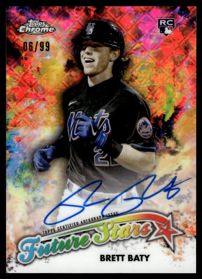 2023 Topps Chrome #FSA-BB Brett Baty Future Stars Rookie /99 Auto New York Mets