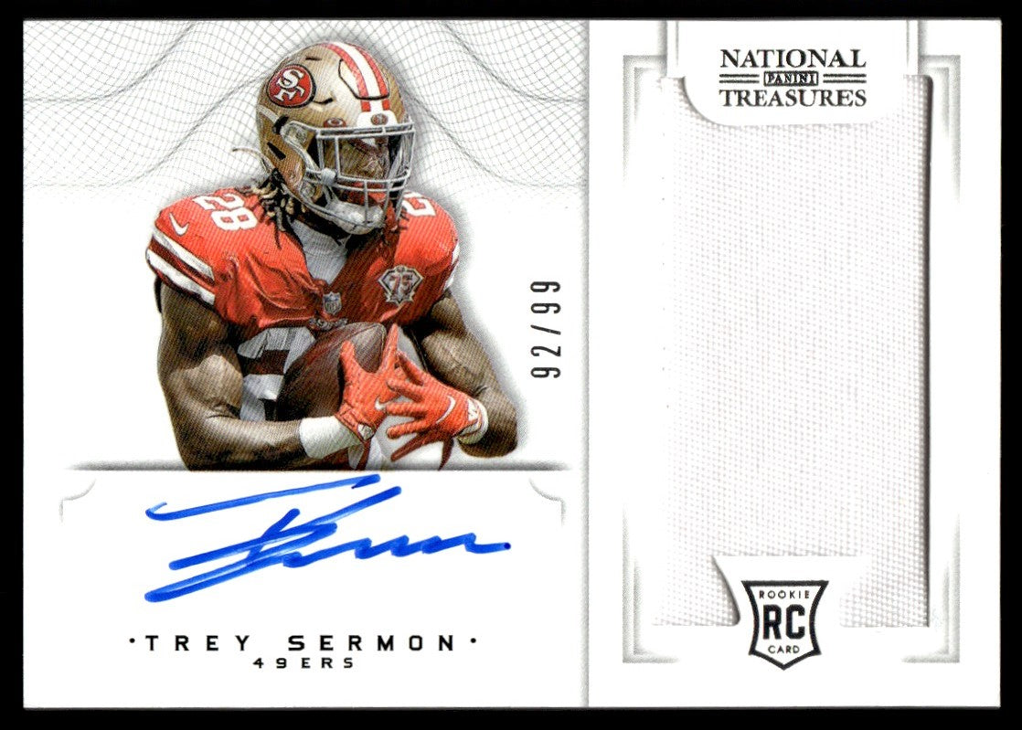 2021 Panini National Treasures Trey Sermon Rookie Patch Auto /99 RPA RC 49ers