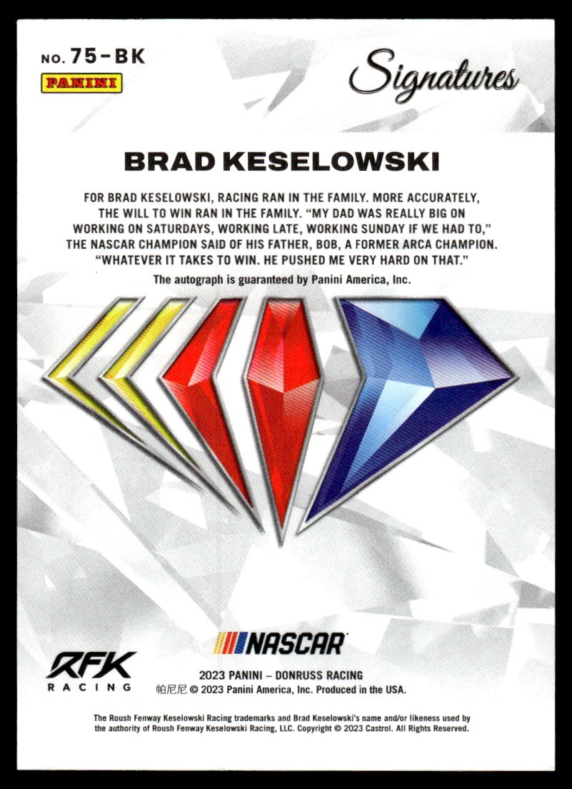 2023 Donruss Signatures Auto Brad Keselowski