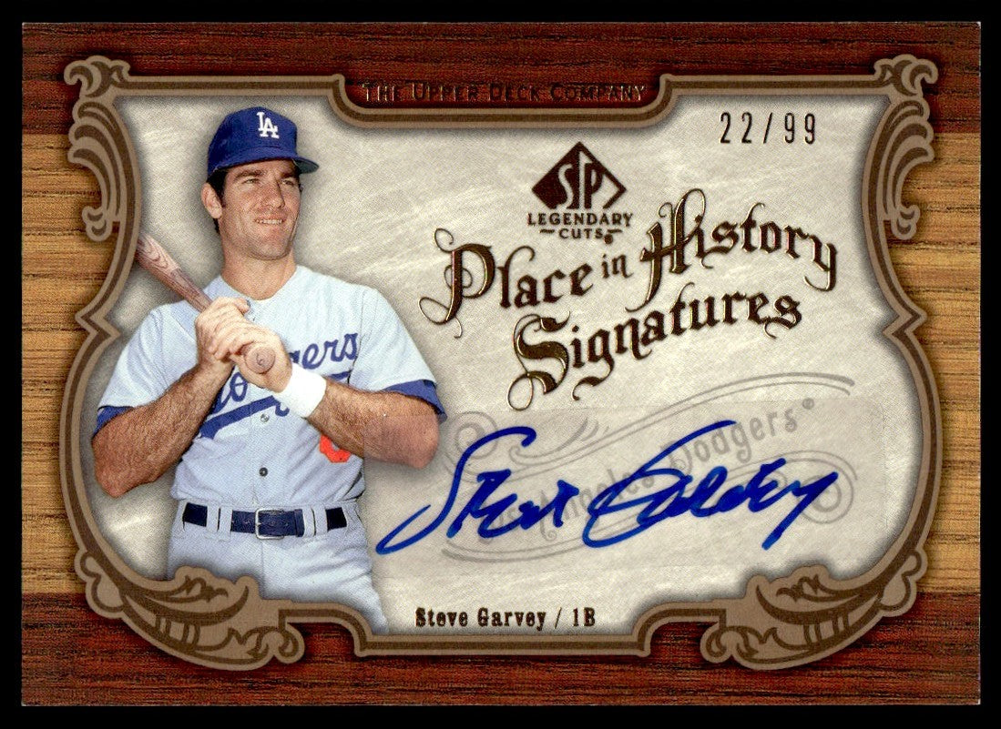 2006 Upper Deck SP Legendary Cuts Steve Garvey Place in History Auto /99 Auto