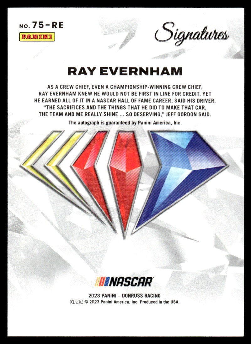 2023 Ray Evernham Panini Donruss Racing Signatures   #75-RE Auto