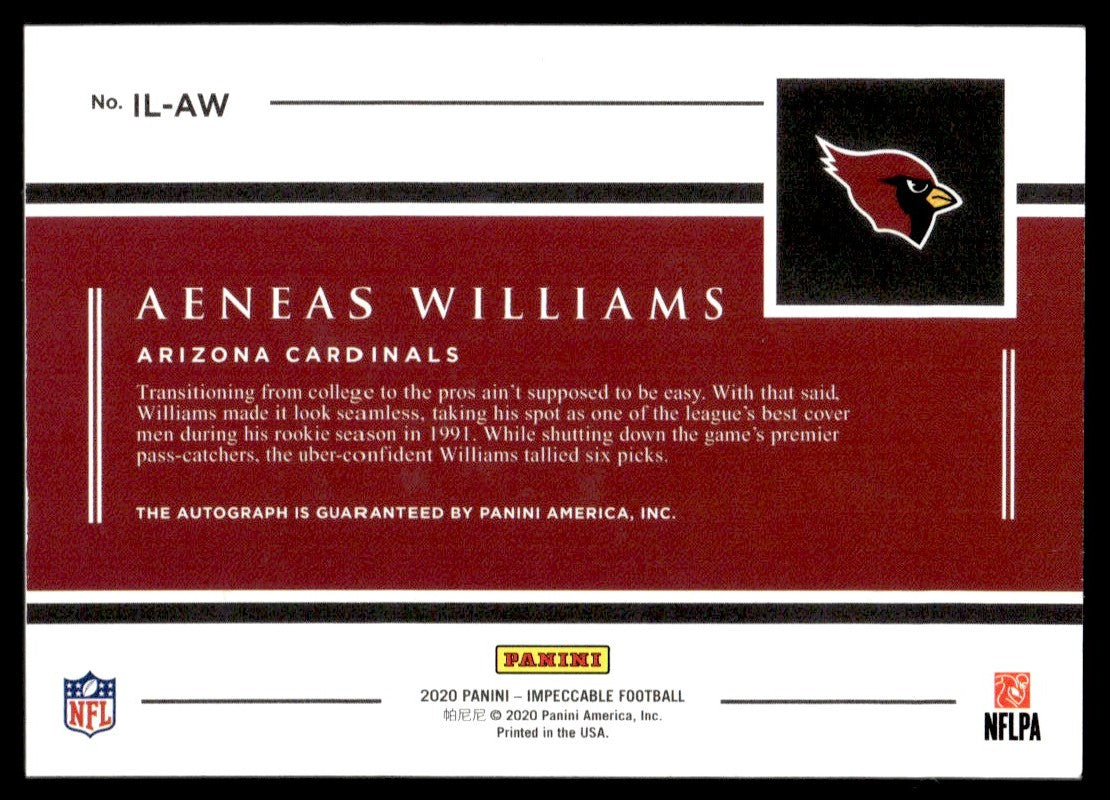 2020 Panini Impeccable Aeneas Williams Impeccable Logo Autograph /99