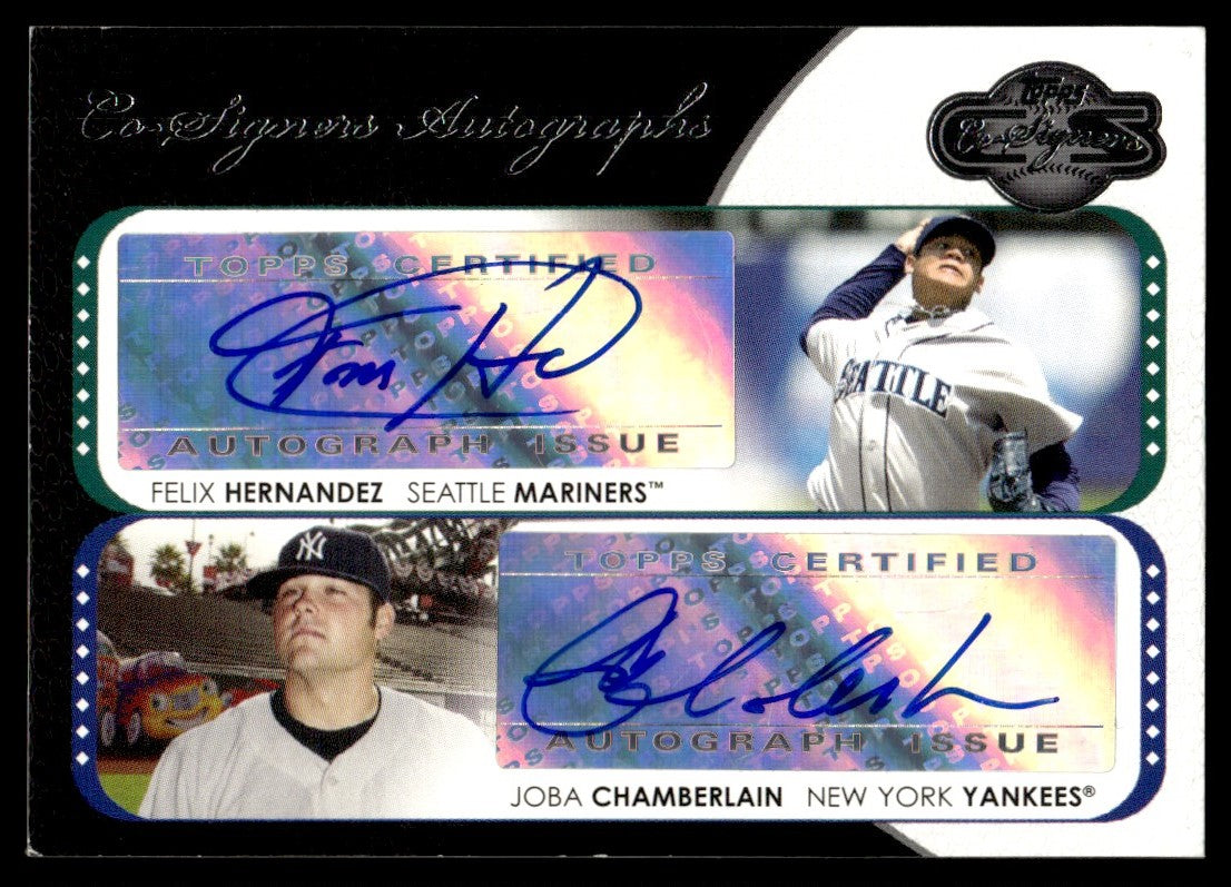 2008 Topps Co-Signers Felix Hernandez Joba Chamberlain Auto #CS-HC