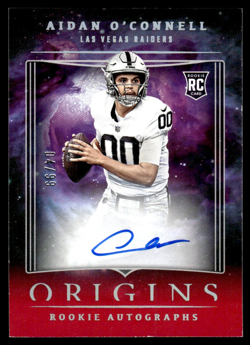 2023 Panini Origins Aidan O'Connell Rookie RC /99 Auto #RAAOC Las Vegas Raiders