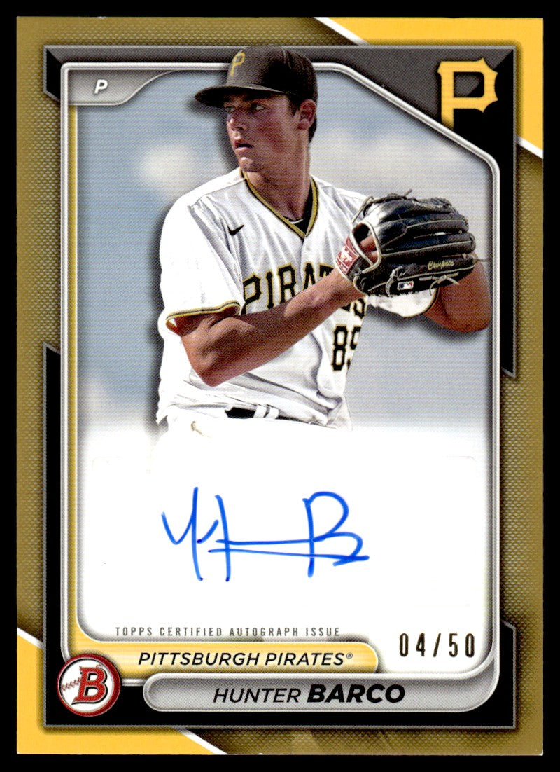 2023 Bowman Hunter Barco Rookie /50 Gold Auto #PPHA-HB Pittsburgh Pirates