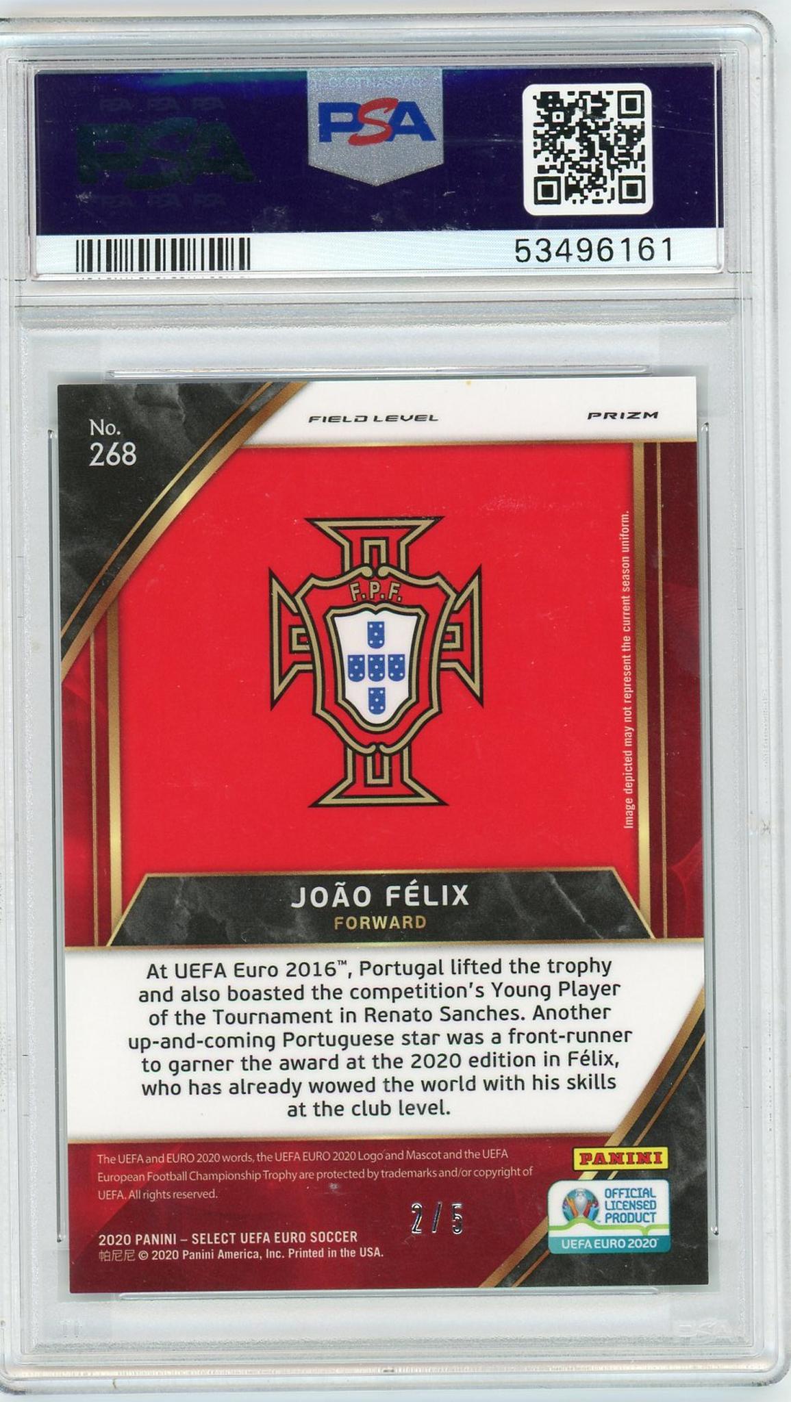 2020 Panini Select Green Prizm João Félix #268 /5 PSA 9
