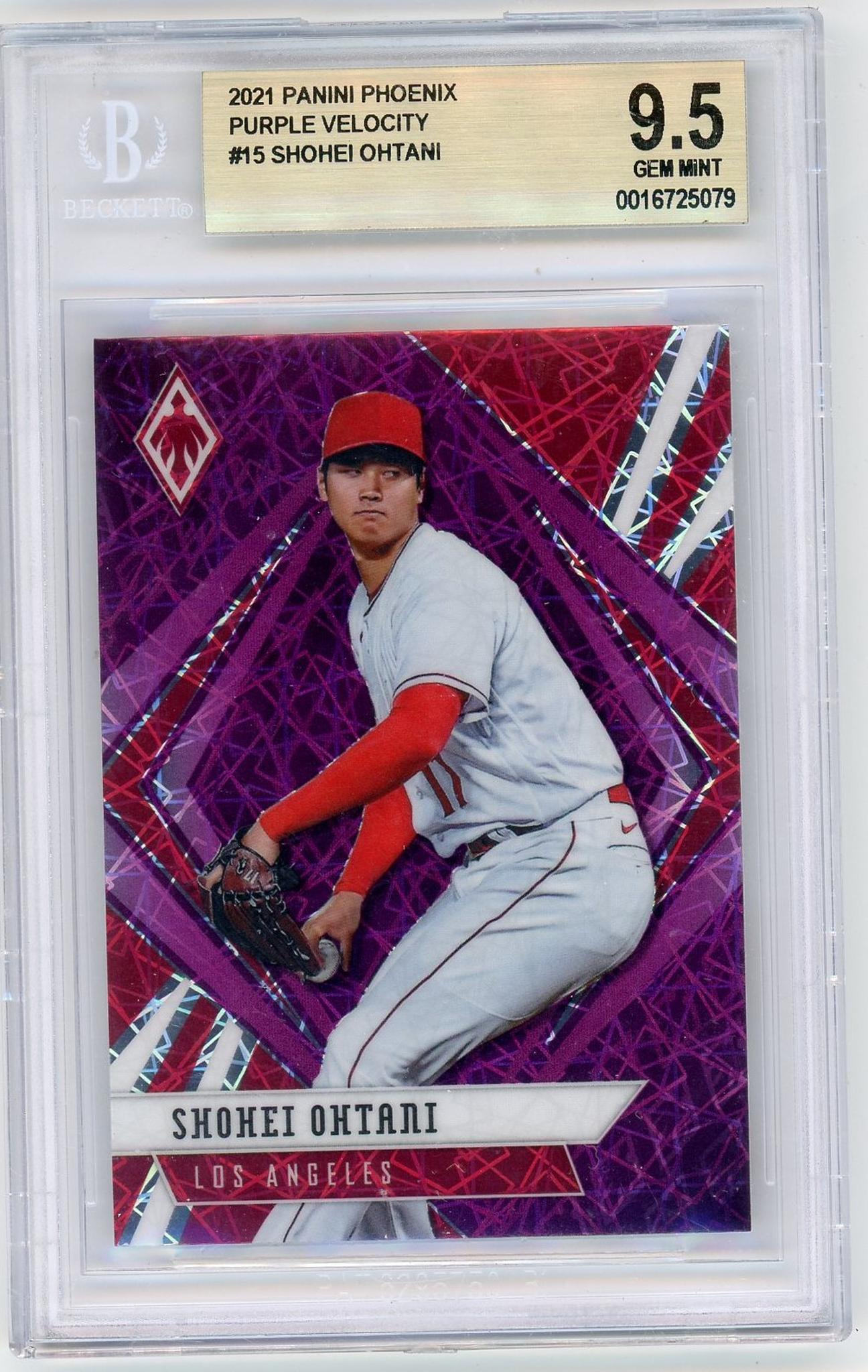 2021 Panini Phoenix #15 Shohei Ohtani Purple Velocity BGS 9.5