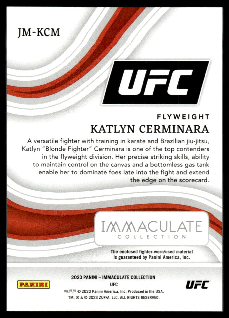 2023 Panini Immaculate Collection JM-KCM Katlyn Cerminara  /10 Shirt UFC