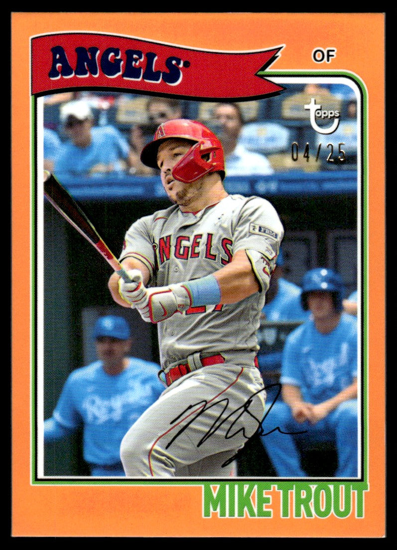 2023 Topps Brooklyn Collection #30 Mike Trout Orange /25 Angels