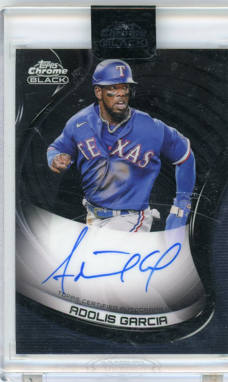 2022 Topps Chrome Black Adolis Garcia Auto #CBA-AG Texas Rangers