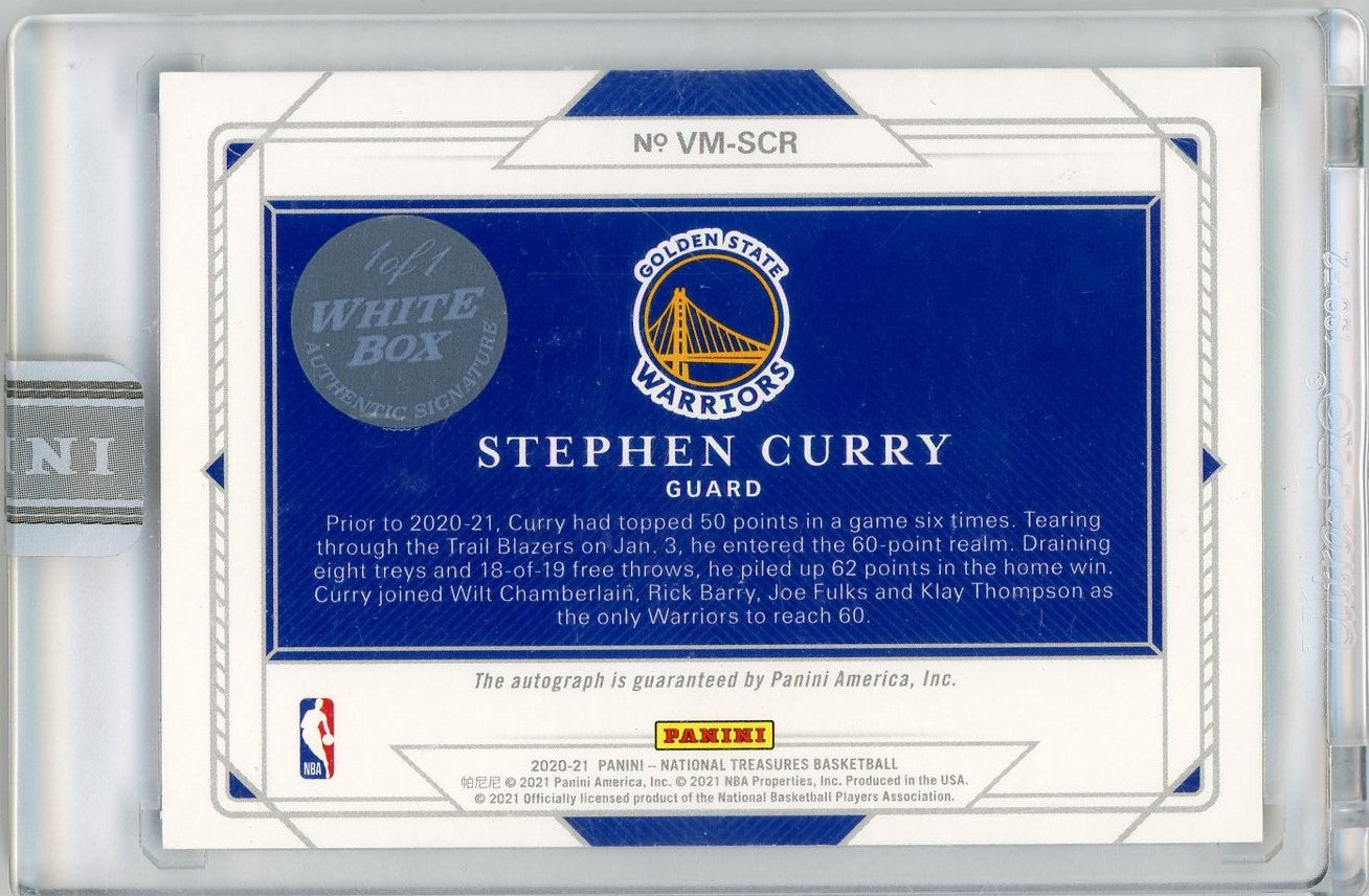 2020-21 Panini National Treasures Validating Marks Stephen Curry VM-SCR