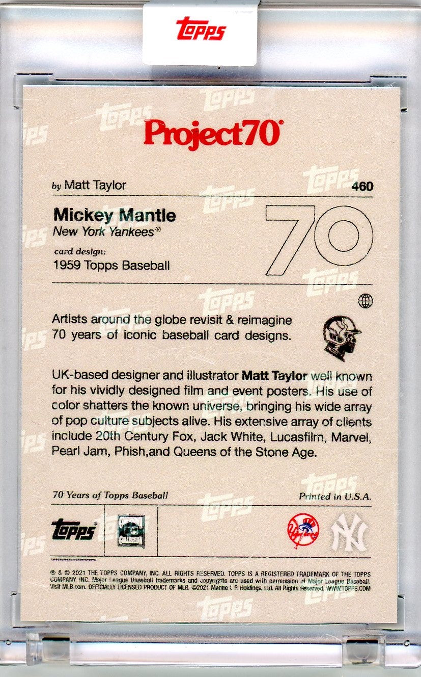 2021 Topps Project70 460 Mickey Mantle 1959 Topps Baseball     New York Yankees