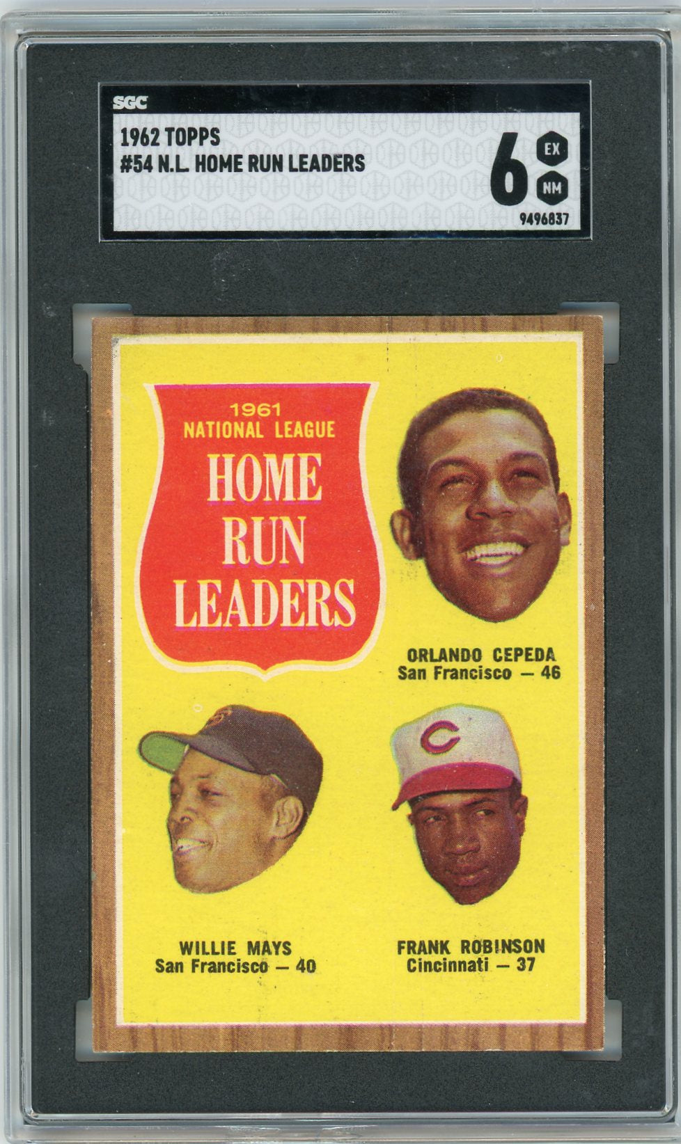 1962 Topps Orlando Cepeda Willie Mays Frank Robinson #54 SGC 6