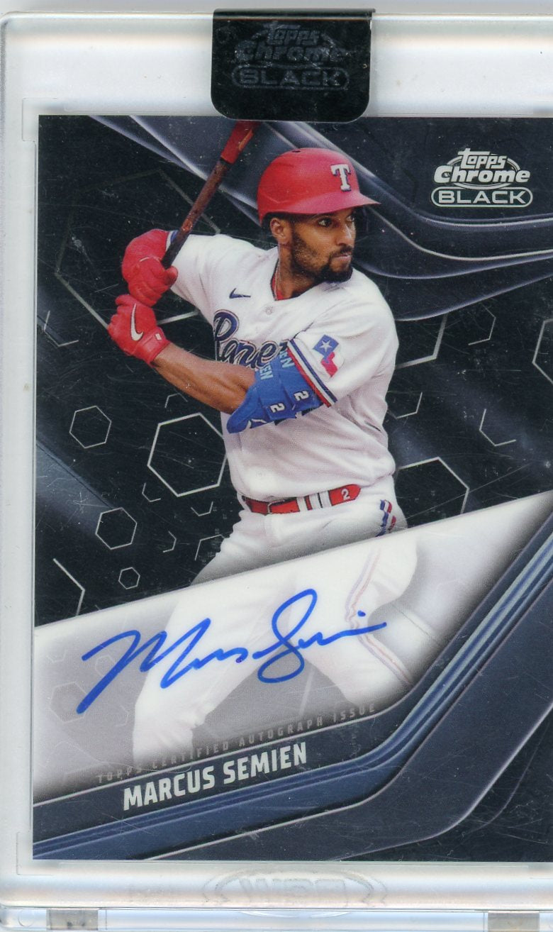 2023 Topps Chrome Black Marcus Semien Auto #CBS-MS Texas Rangers