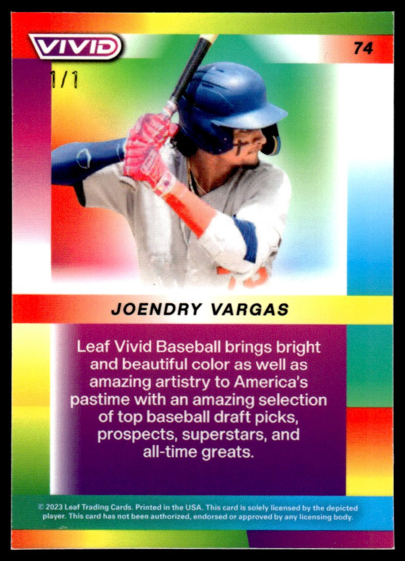 2023 Leaf Vivid Rookie 1/1 #74 Joendry Vargas