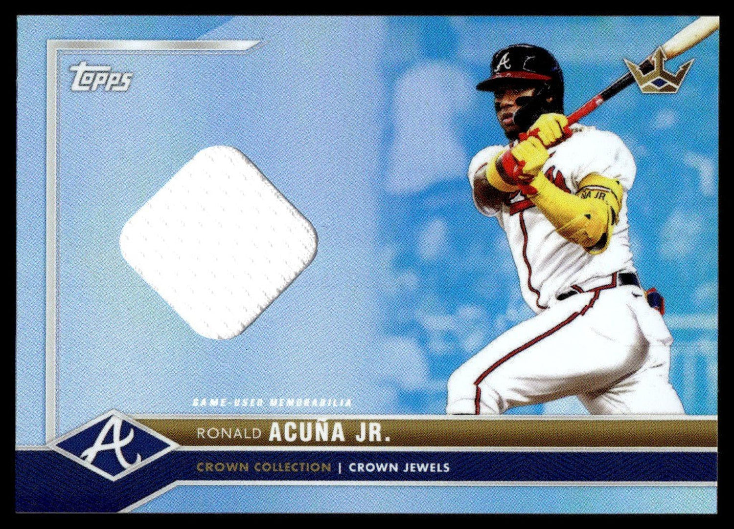 2022 Topps x Bobby Witt Jr Crown Collection Relic Blue /150 #4 Ronald Acuna Jr