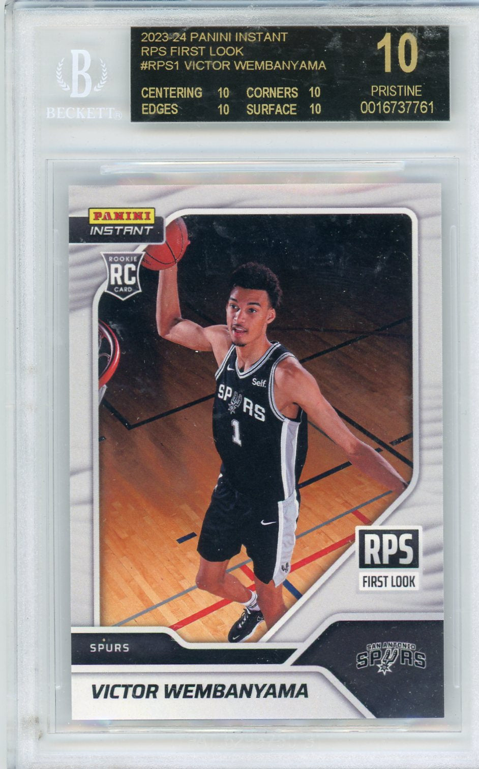 2023 Panini Instant Rps First Look Victor Wembanyama #RPS1 /16791 BGS 10.5