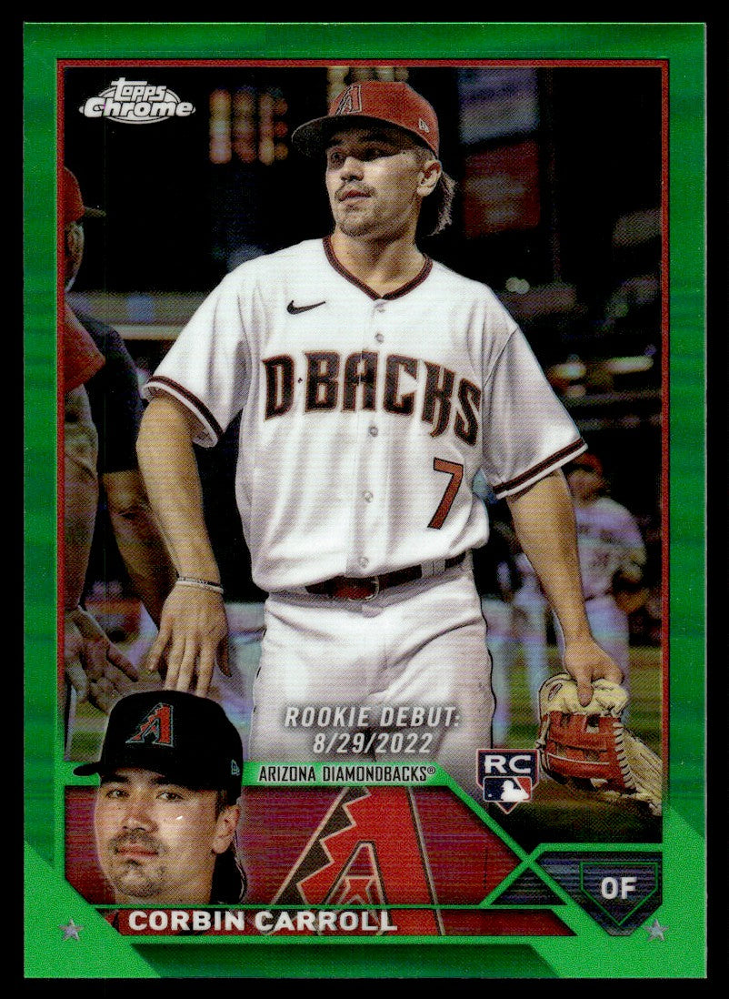 2023 Topps Chrome Corbin Carroll Rookie Debut Green Rookie /99 RC