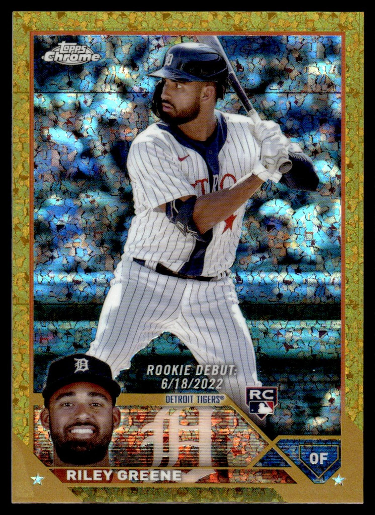 2023 Topps Chrome USC128 Riley Greene Yes Rookie /50   Detroit Tigers