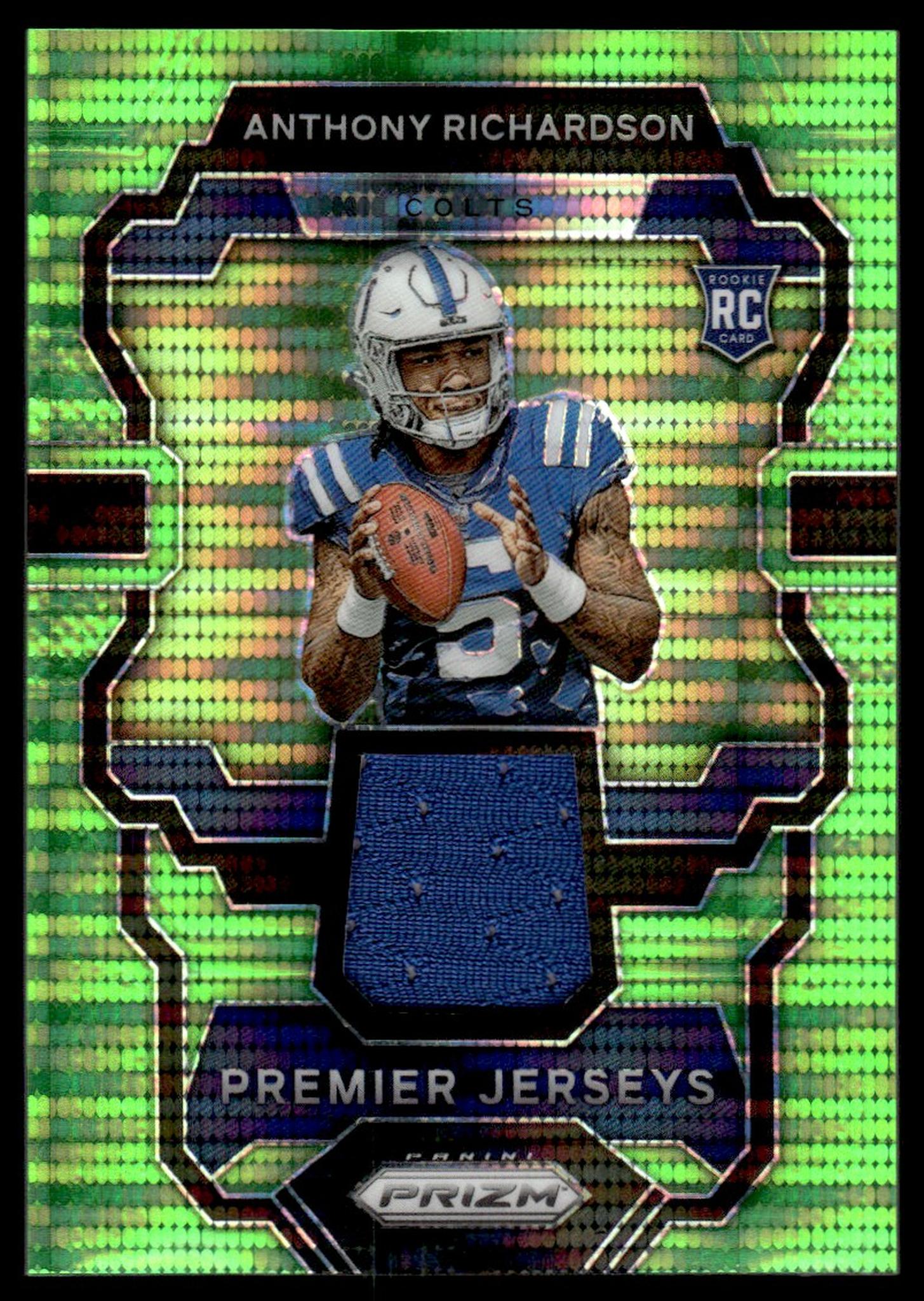 2023 Panini Prizm Anthony Richardson Premier Green Pulsar Rookie RC Patch