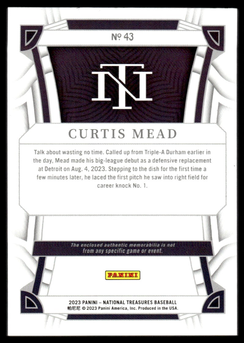 2023 Curtis Mead Panini National Treasures /25 Patch #43 Tampa Bay