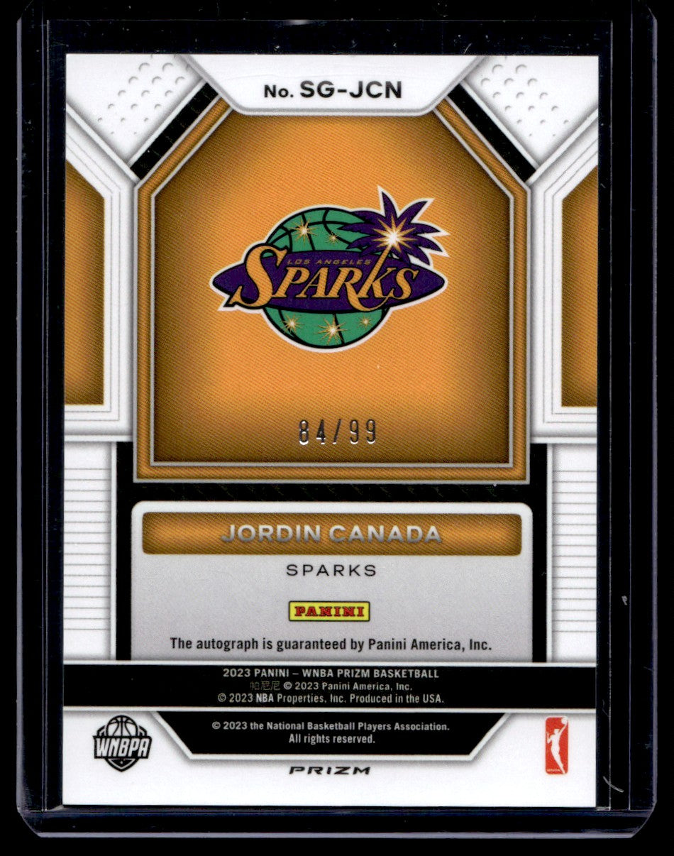 2023 Panini Prizm SG-JCN Jordin Canada Signatures /99 Auto Los Angeles Sparks