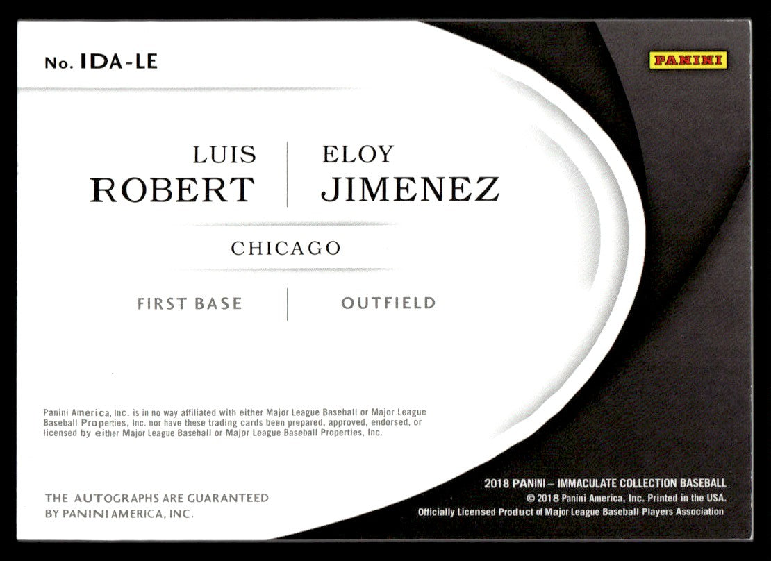 2018 Panini Immaculate Luis Robert Eloy Jimenez #IDA-LE Auto /49