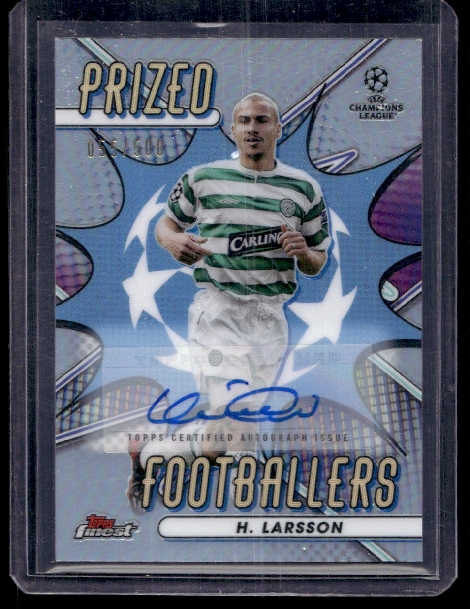 2023 Topps Finest PF-11 H. Larsson Prized Footballers  /500 Auto  Celtic FC