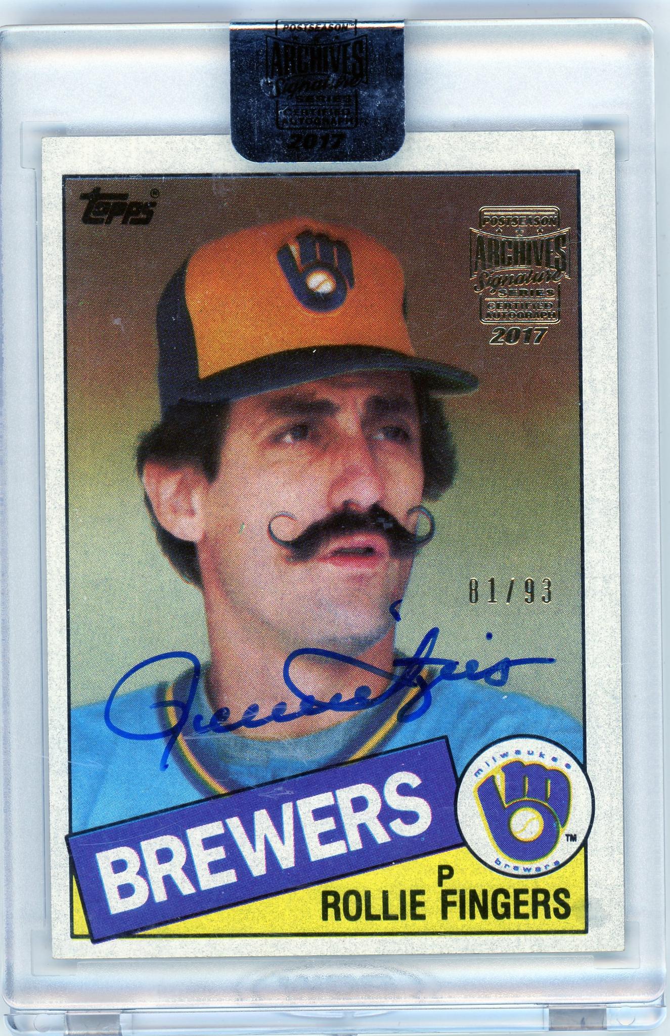 2017 Topps Archives Signature 750 Rollie Fingers  /93 Auto  Brewers