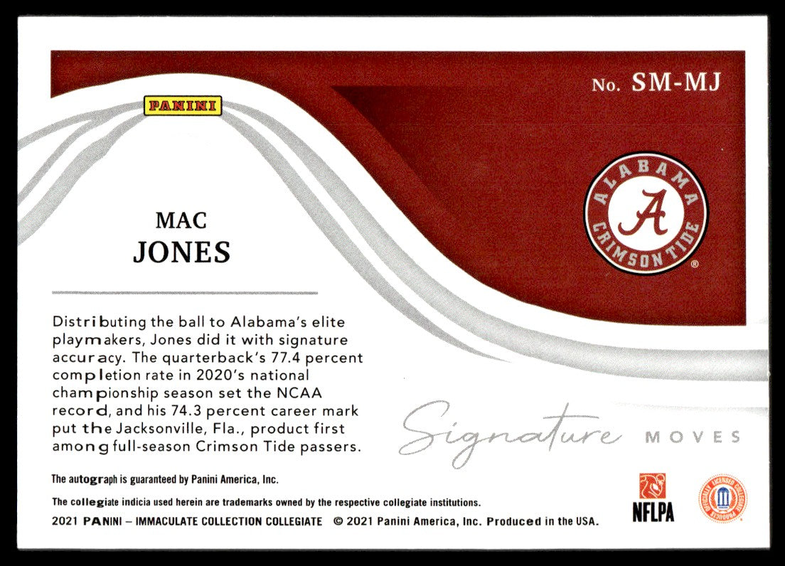 2021 Panini Immaculate Collection SM-MJ Mac Jones  Rookie /99 Auto