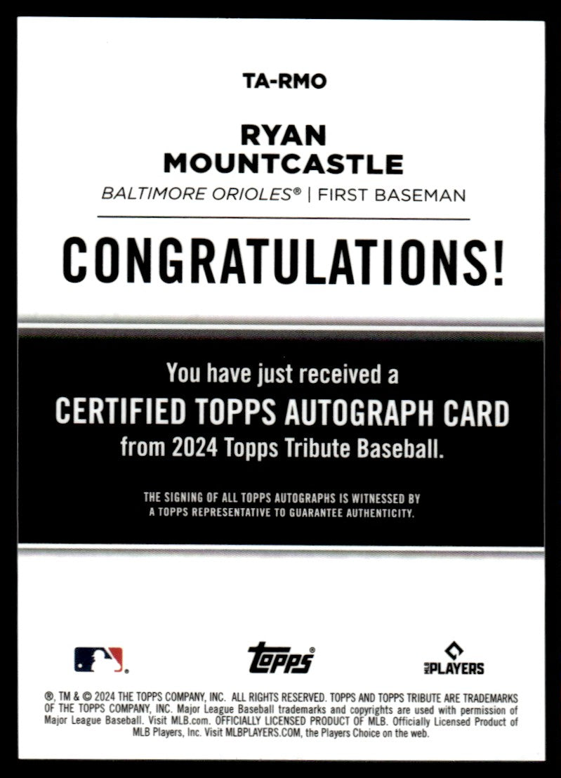 2024 Topps Tribute Auto /50 Ryan Mountcastle