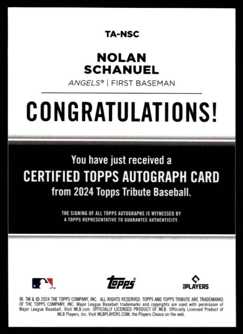 2024 Topps Tribute Nolan Schanuel Green Rookie RC /99 #TA-NSC Auto Angels