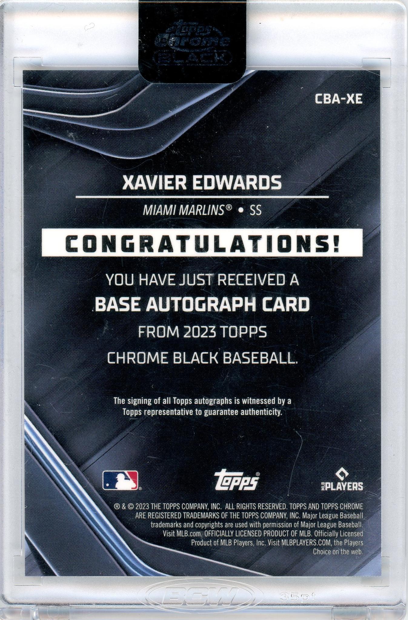 2023 Topps Chrome Black Rookie Auto Xavier Edwards