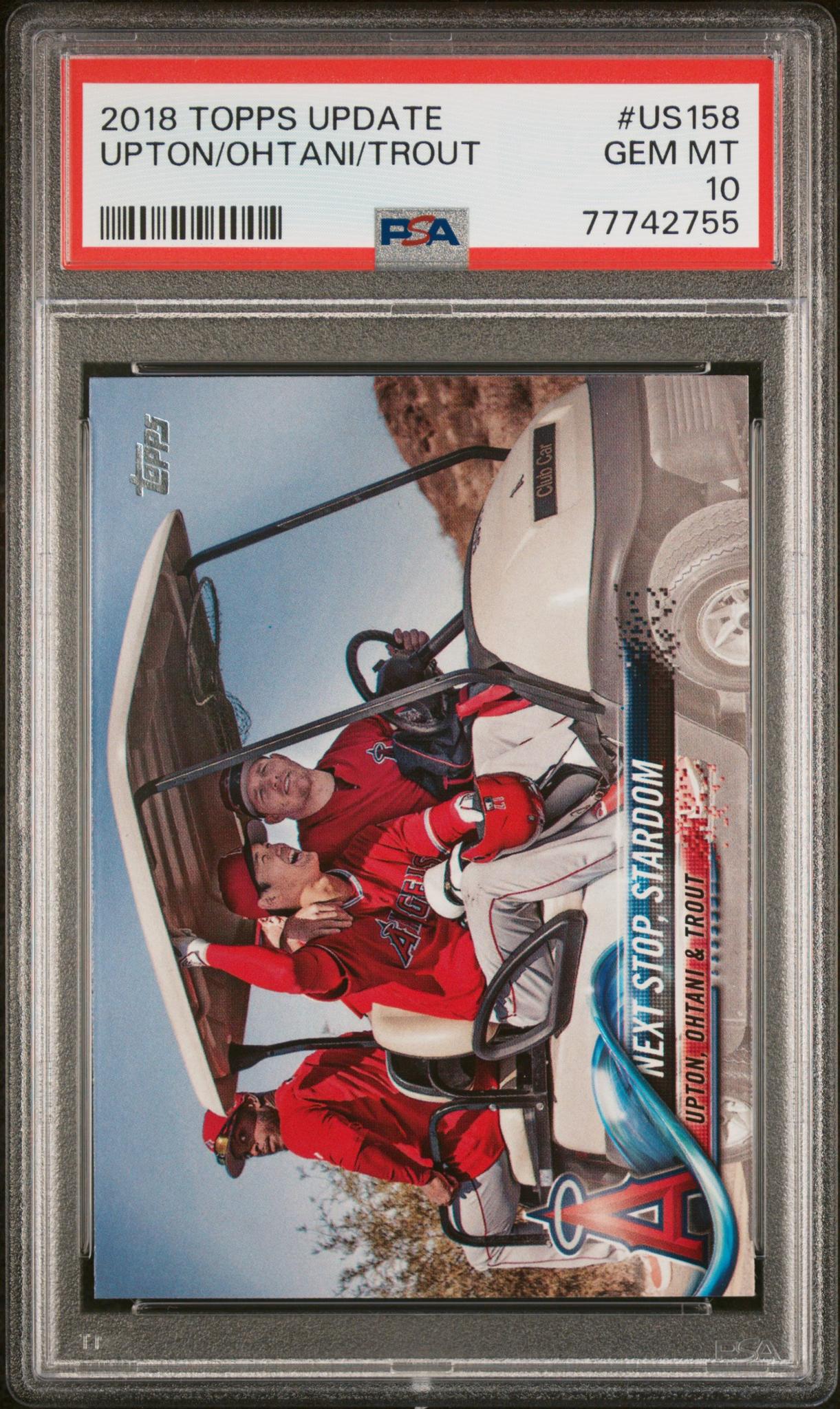 2018 Topps Update #US158 Upton/Ohtani/Trout Rookie RC PSA 10