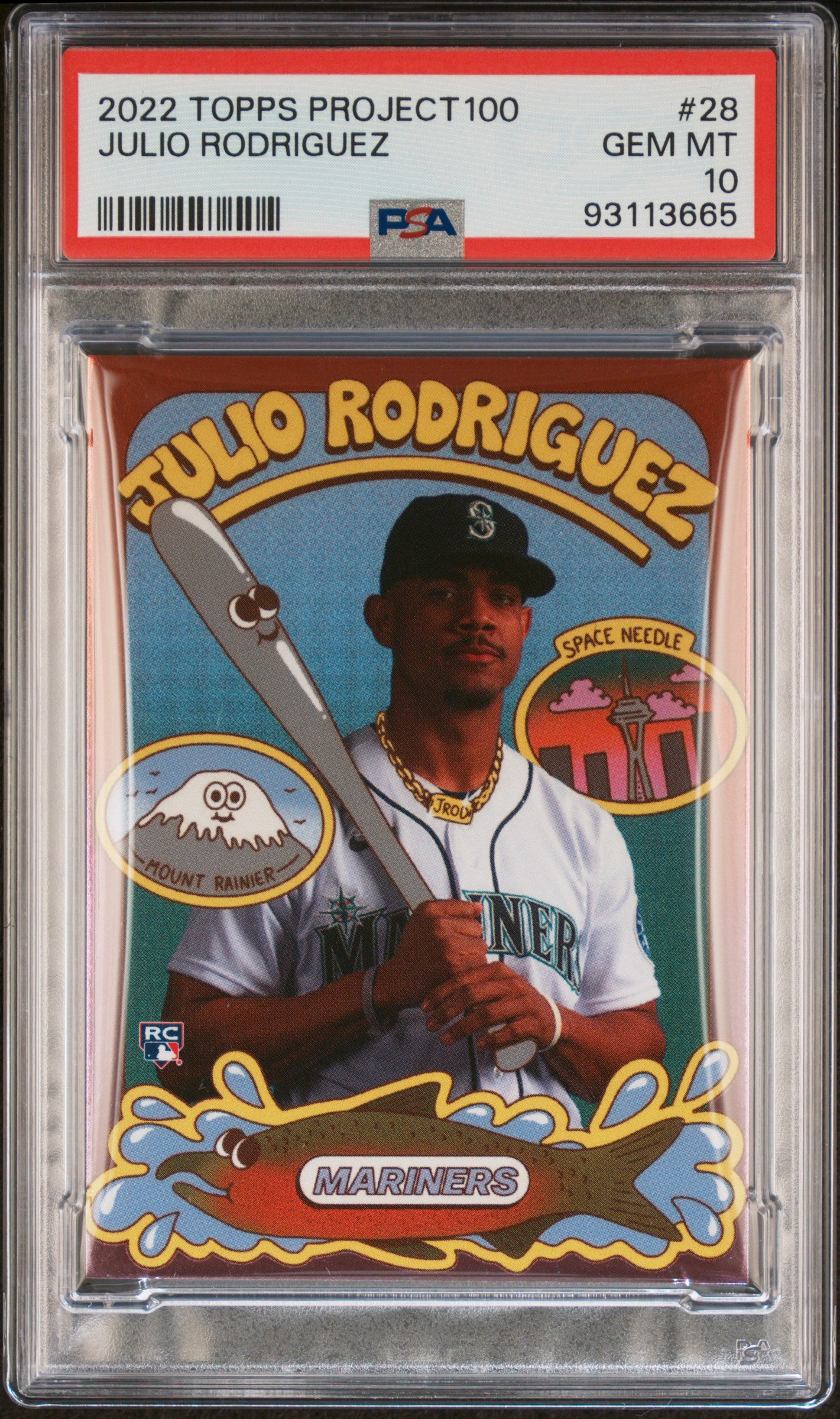 2022 Topps Project100 #28 Julio Rodriguez Rookie /3999 RC PSA 10