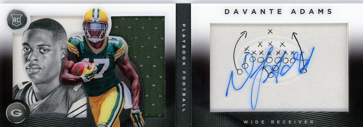 2014 Panini Playbook #148 Davante Adams Rookie /25 Patch Auto Booklet