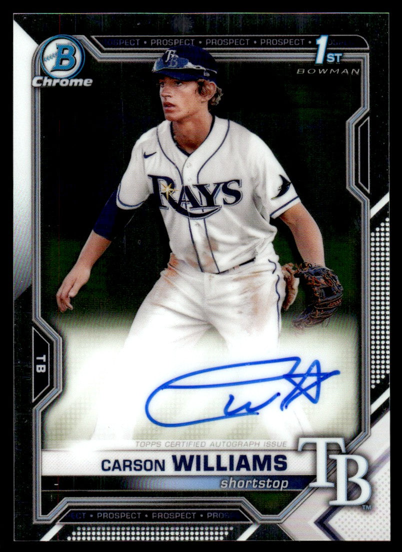 2021 Bowman Chrome #CDA-CW Carson Williams Bowman Auto