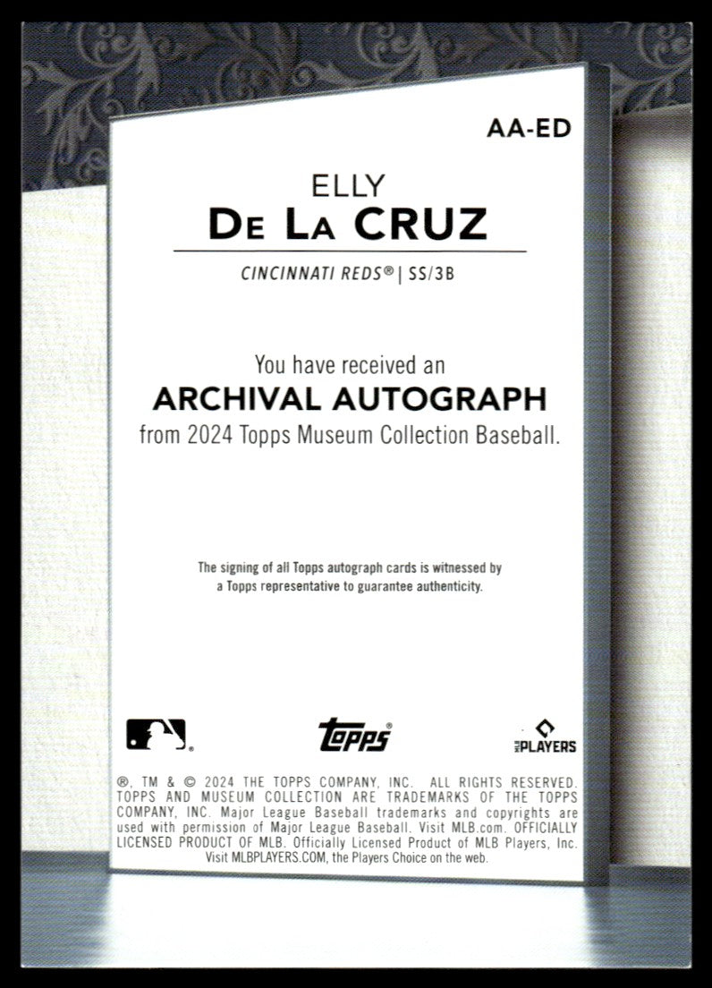 2024 Topps Museum Collection Elly De La Cruz Archival Auto Rookie RC /99 