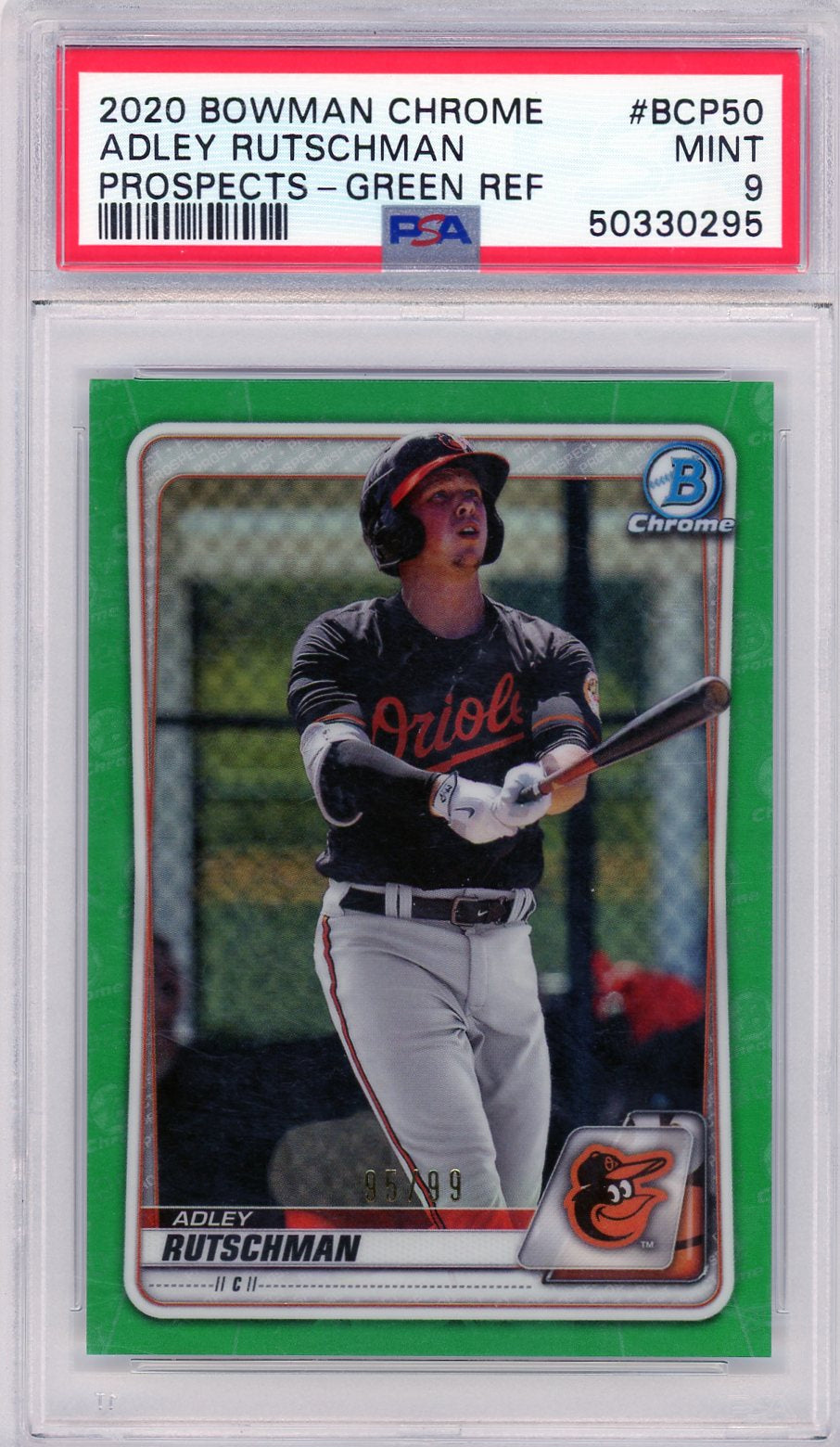 2020 Bowman Chrome Adley Rutschman Green /99 PSA 9