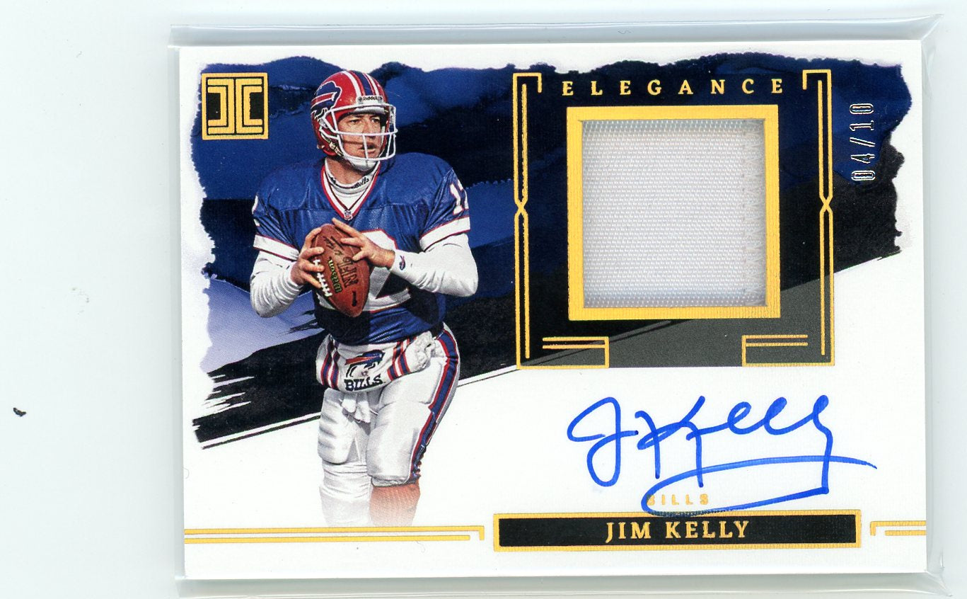 2023 Panini Impeccable Jim Kelly Elegance 04/10 Patch Auto