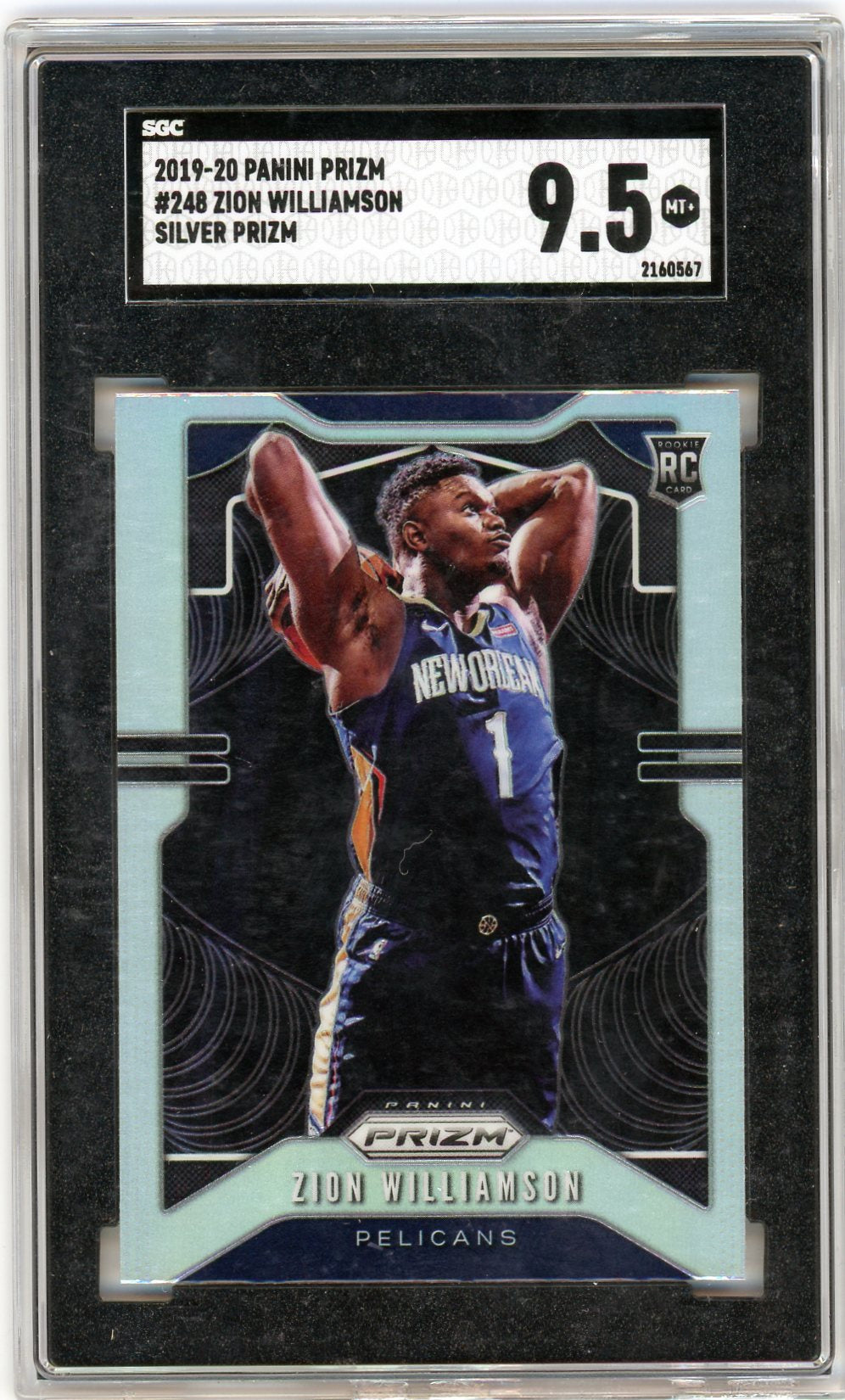 2019 Panini Prizm #248 Zion Williamson Silver Rookie RC SGC 9.5