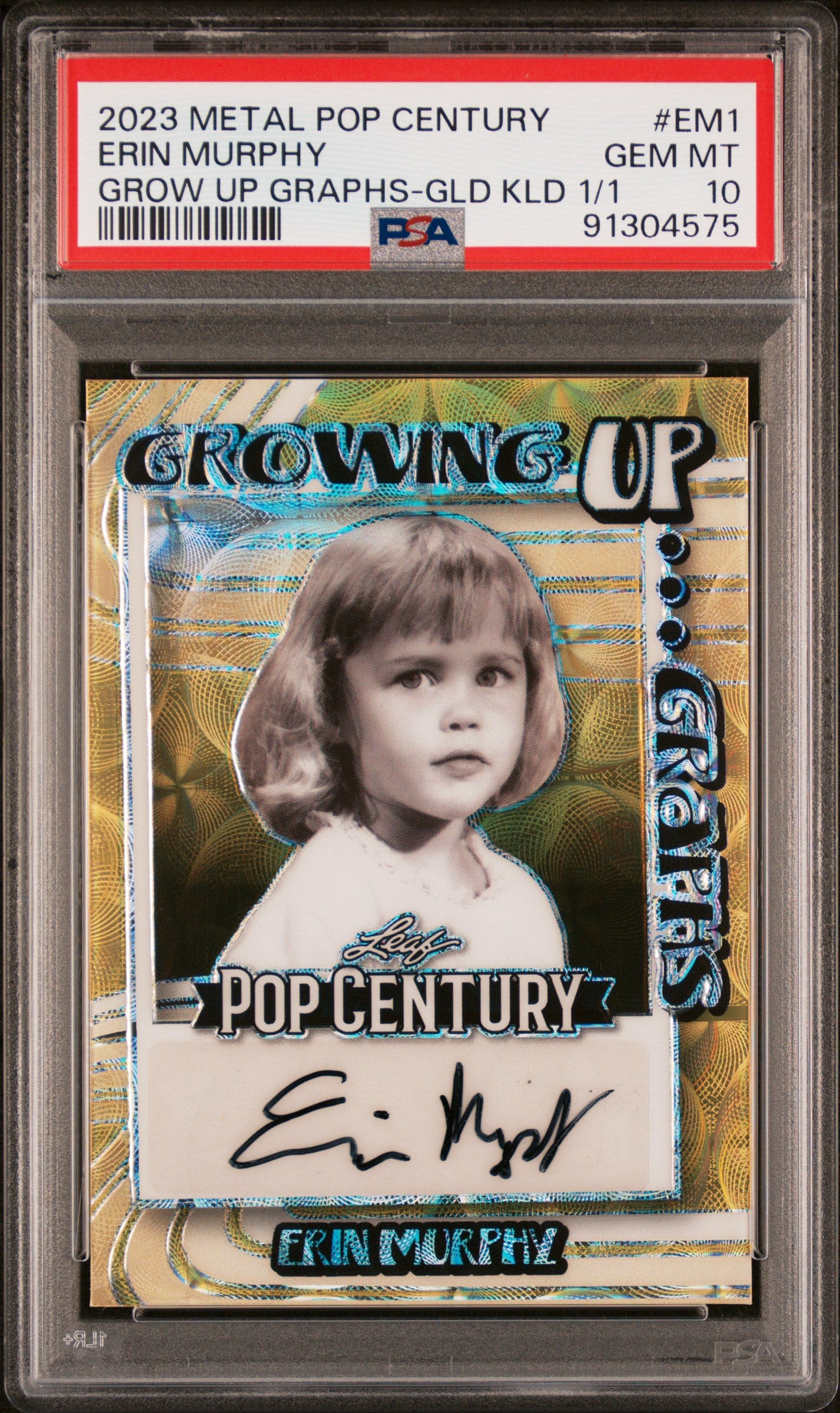 2023 Leaf Pop Century Erin Murphy Grow Up Graphs Gold 1/1 Auto PSA 10