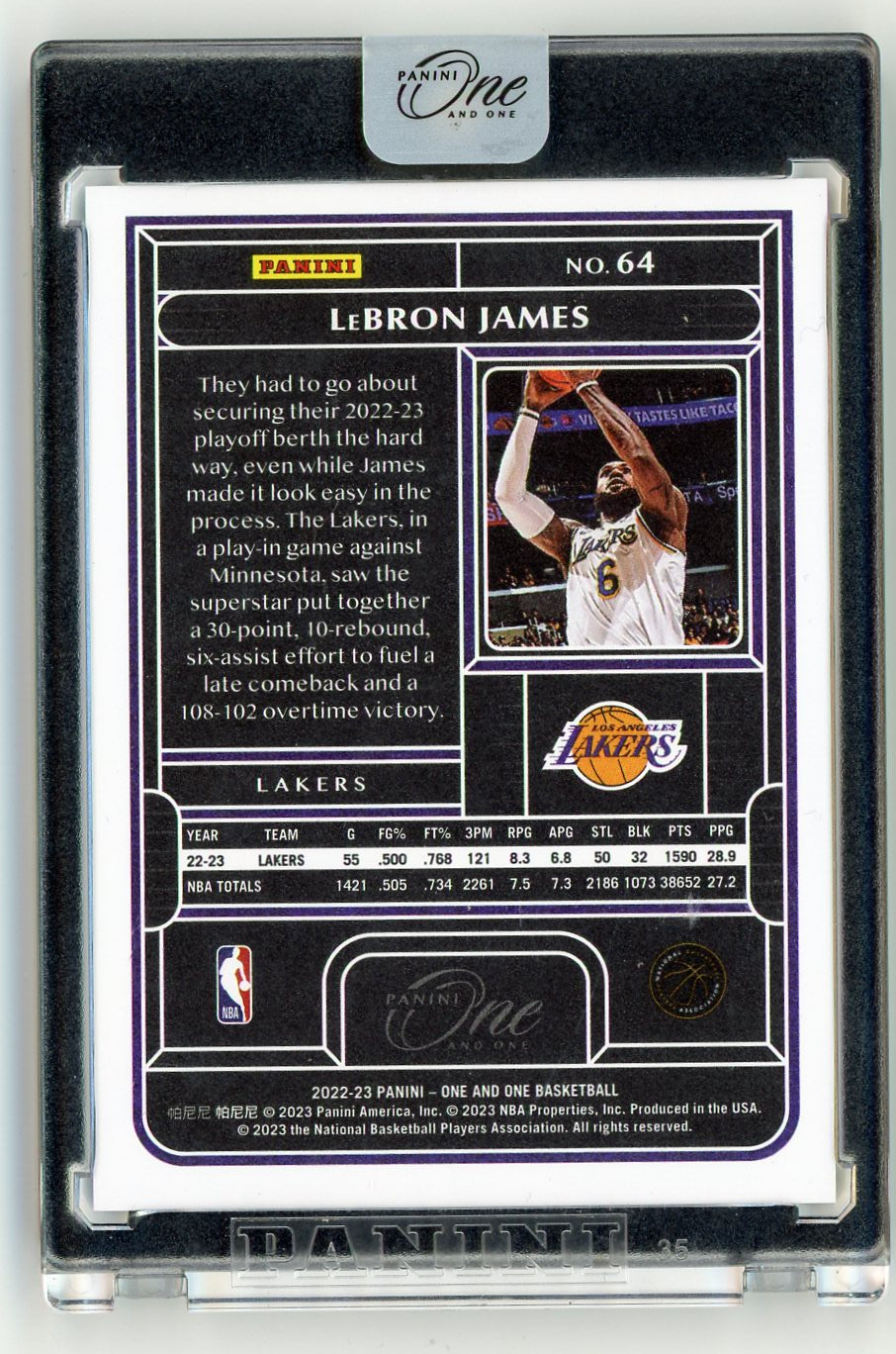 2023 Panini One and One Panini One and One Basketball LeBron James 64