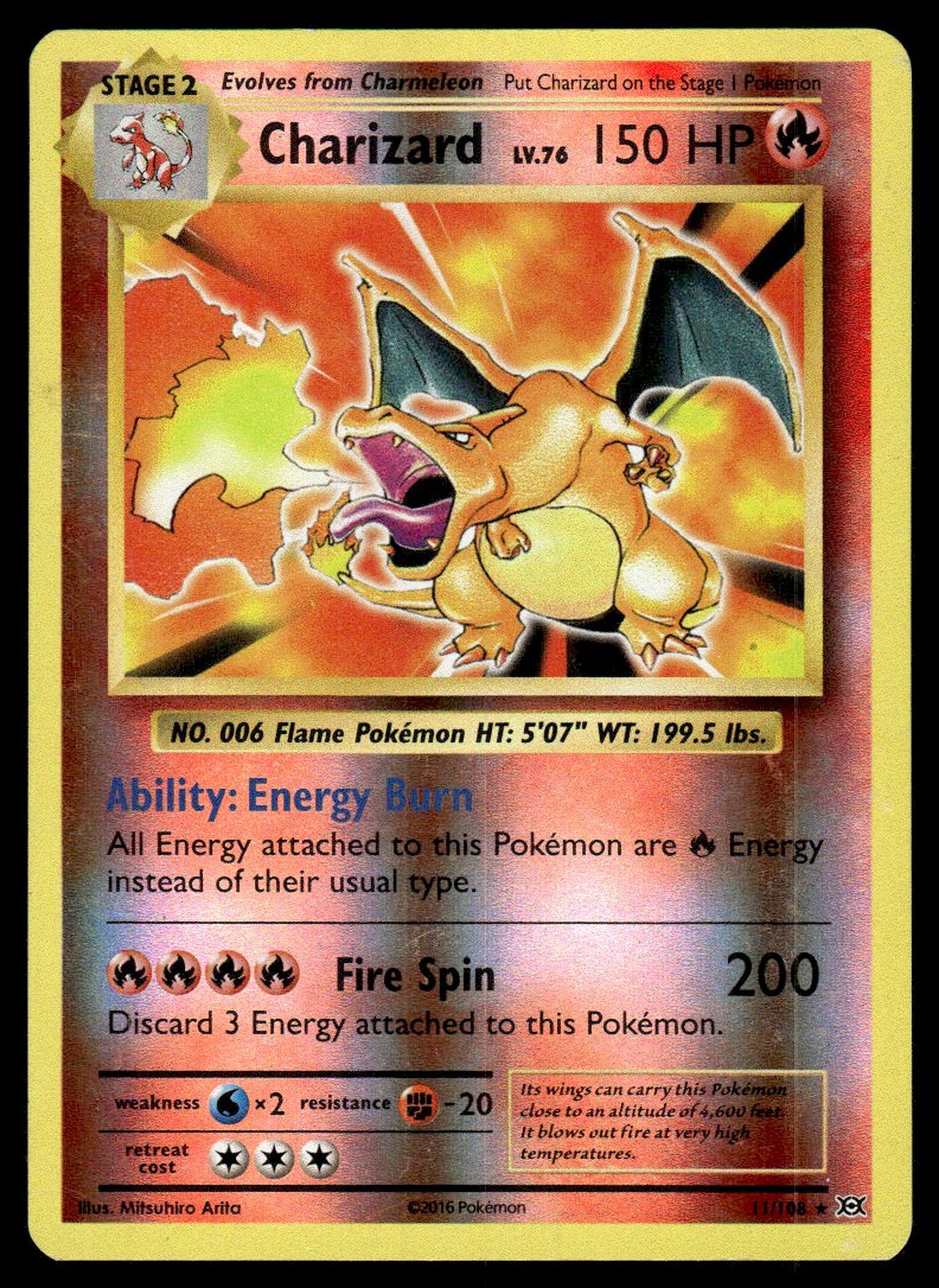 2016 Pokemon Evolutions Reverse Holo #11/108 Charizard