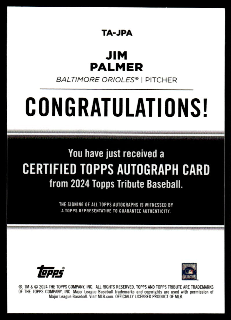 2024 Topps Tribute Auto Green /99 Jim Palmer