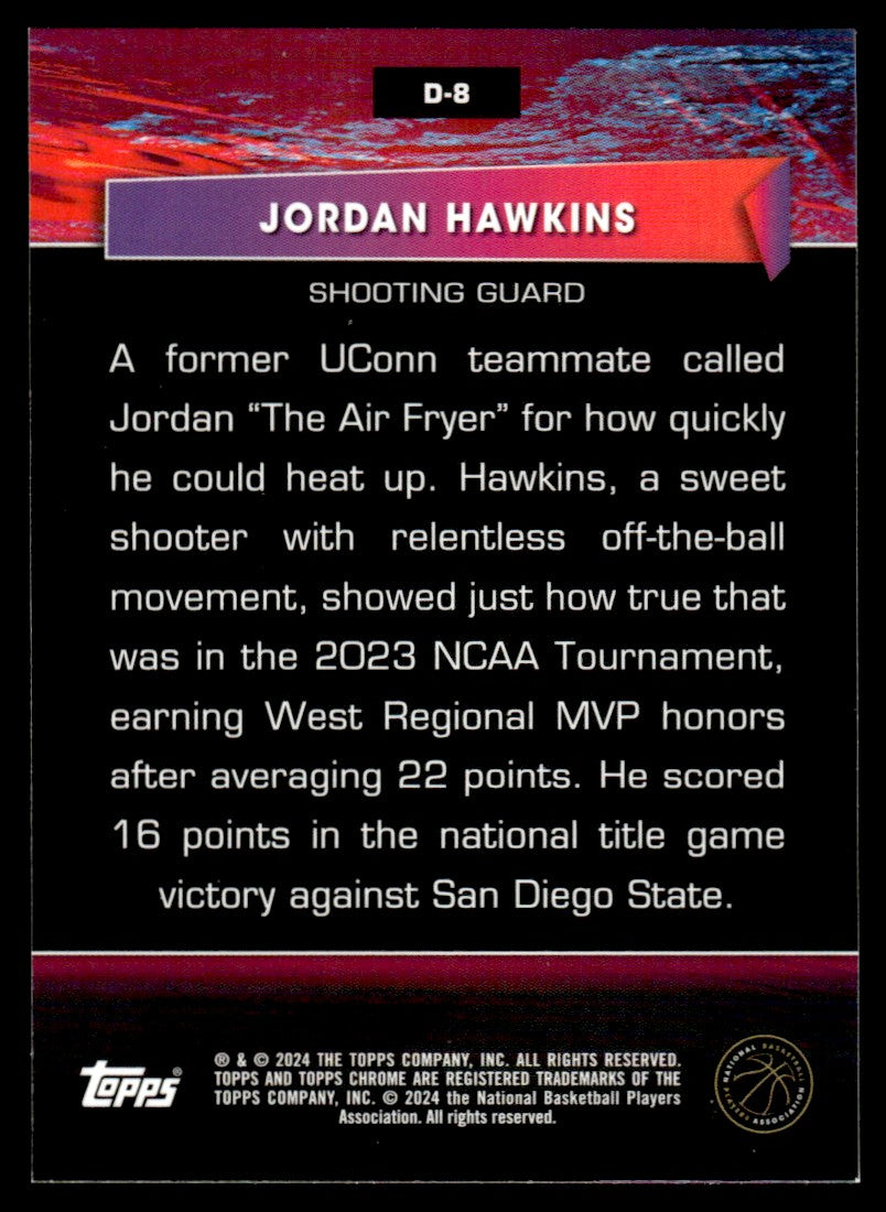 2024 Topps Chrome Destiny Jordan Hawkins #D-8 RC /99