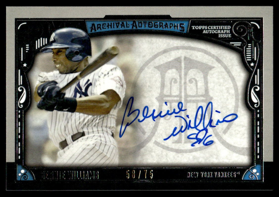 2016 Topps Museum Collection #AA-BW Bernie Williams Archival Autographs /75 