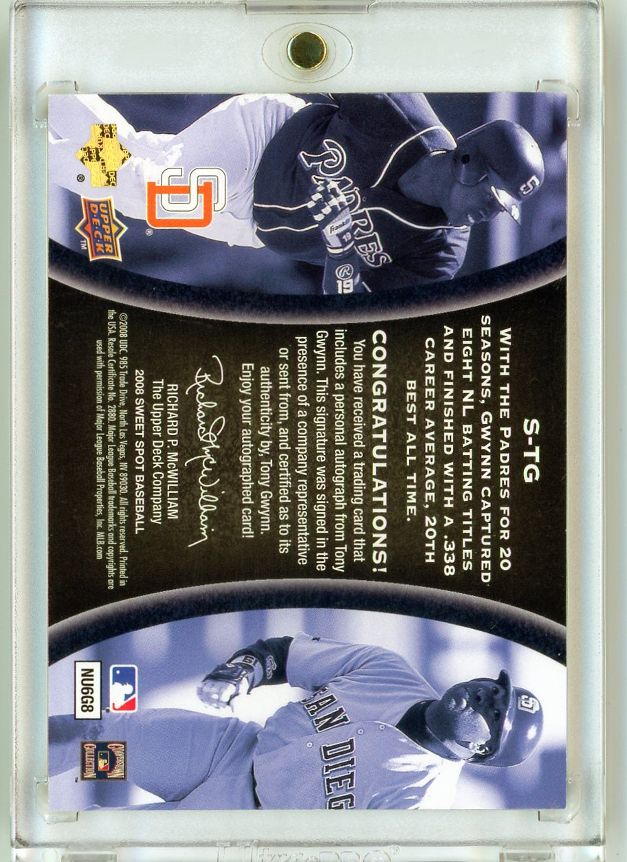 2008 Upper Deck Sweet Spot Signatures /25 Tony Gwynn 