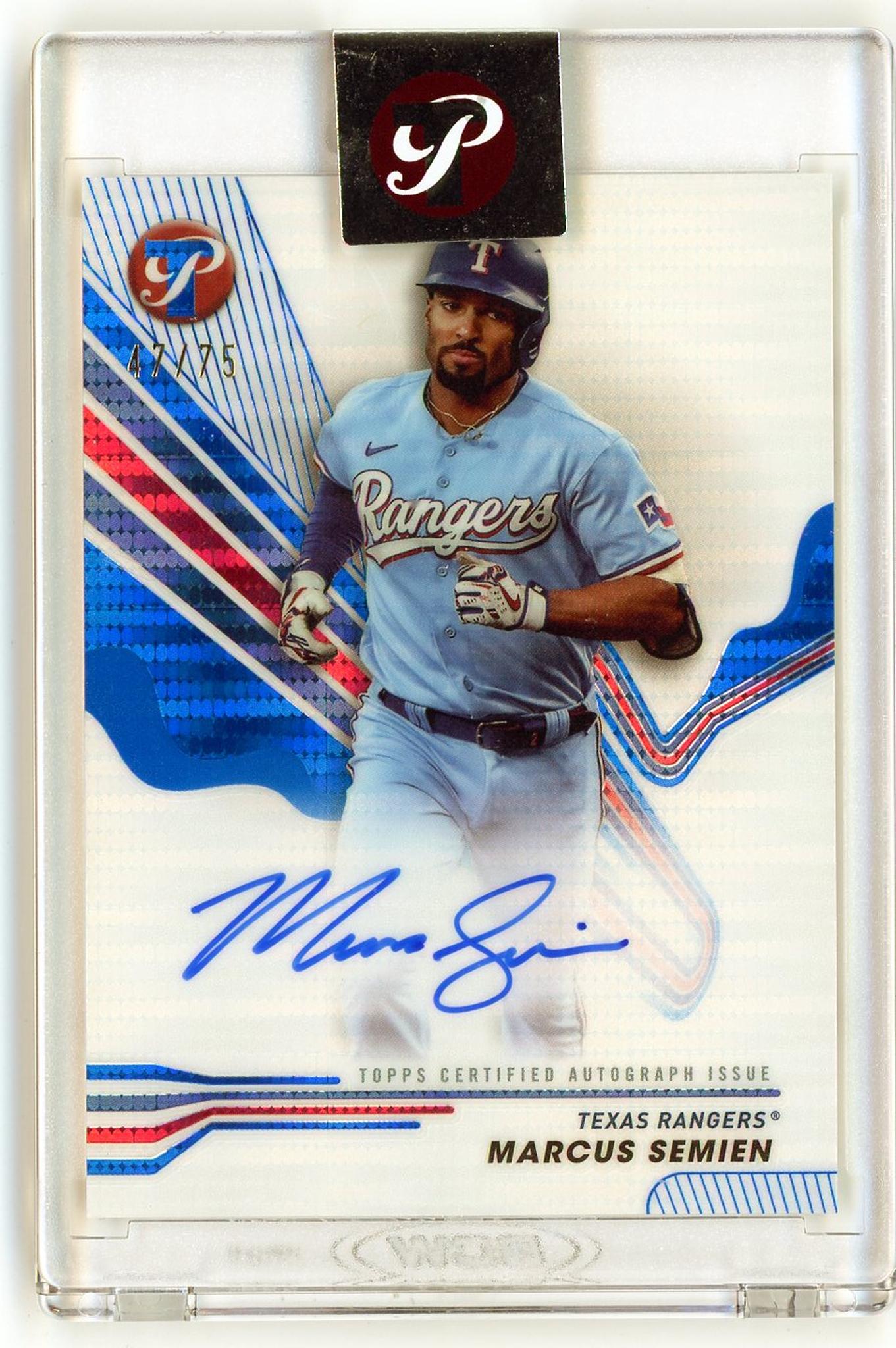 2024 Topps Pristine #PA-MS Marcus Semien /75 Auto Texas Rangers